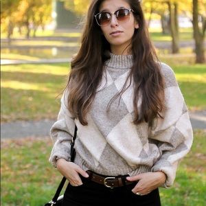 H&M x Pringle of Scotland Cropped Argyle Sweater